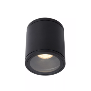 Lucide AVEN - Plafondspot Badkamer - Ø 9 cm - IP65 - Zwart