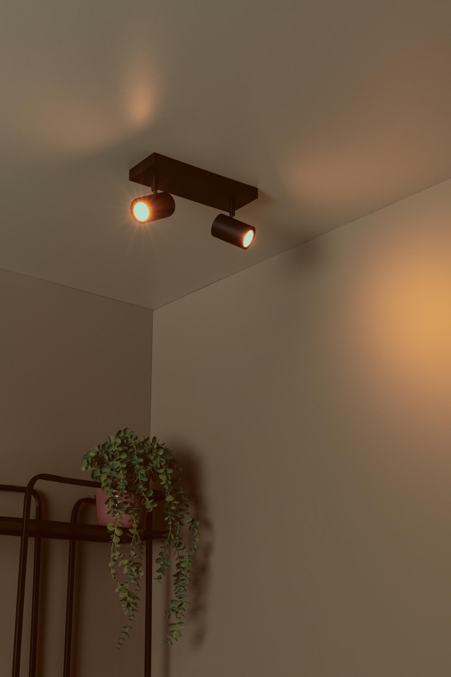 AMIGO Plafondspot-Zwart-2xGU10-40W-Metaal - Afbeelding 4